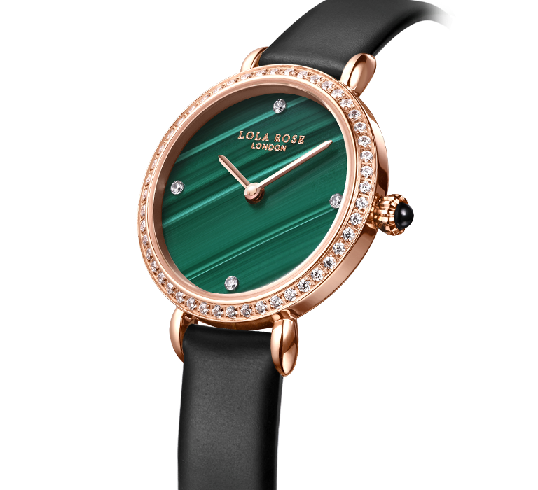 Malachite Watch With Zircon