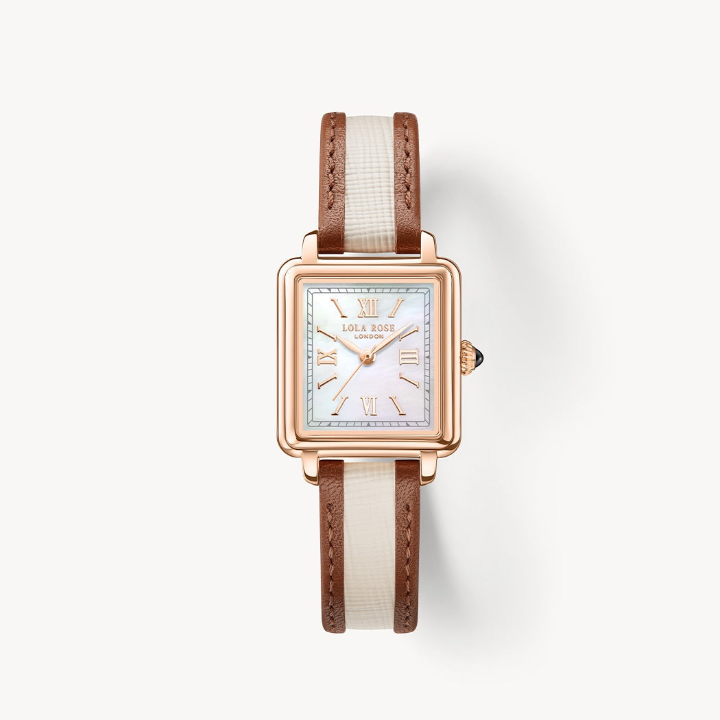 Holiday Cube Mother of Pearl Watch