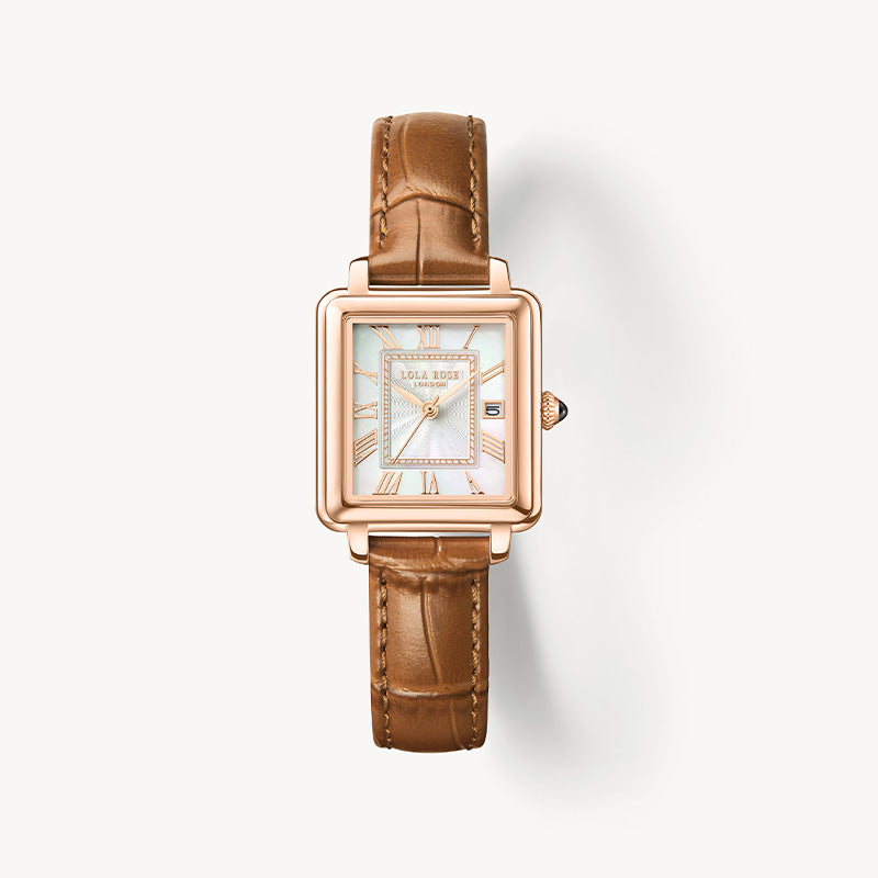 New Cube Mother of Pearl Calendar Watch