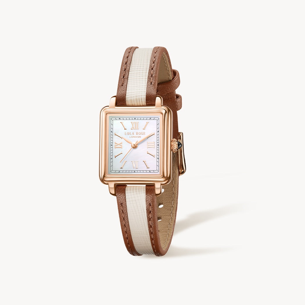 Holiday Cube Mother of Pearl Watch