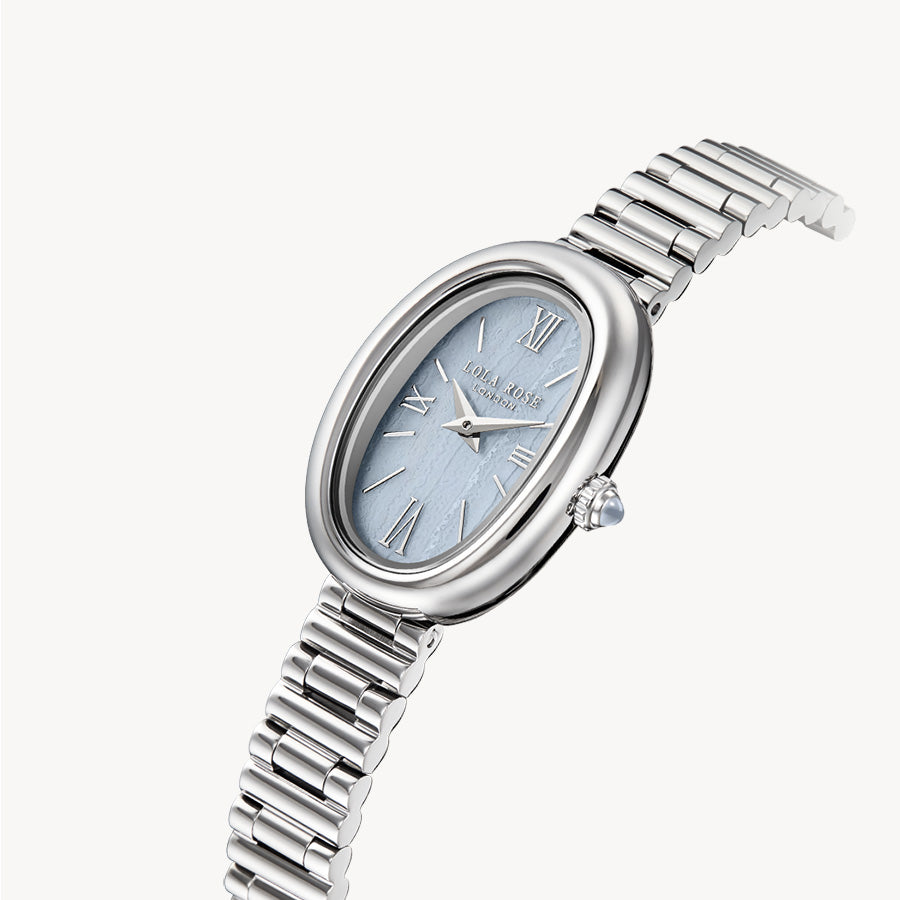 Mirror Blue Lace Agate Watch