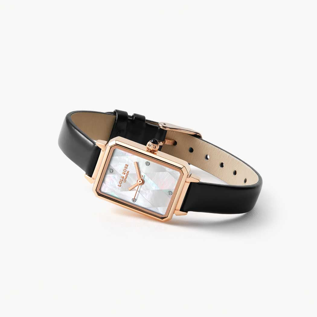 Diamond-pattern Mother of Pearl Watch