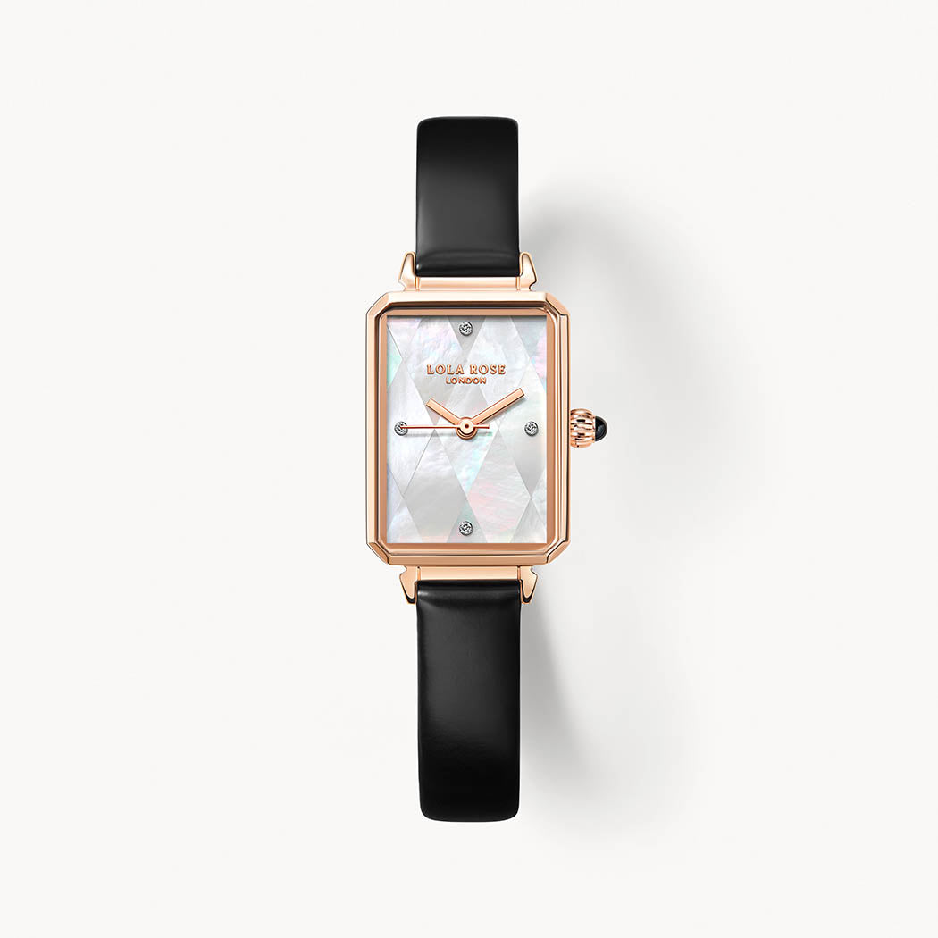 Diamond-pattern Mother of Pearl Watch