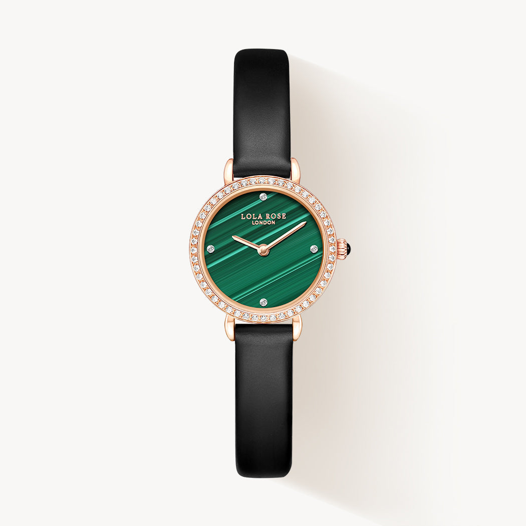 Malachite Watch With Zircon