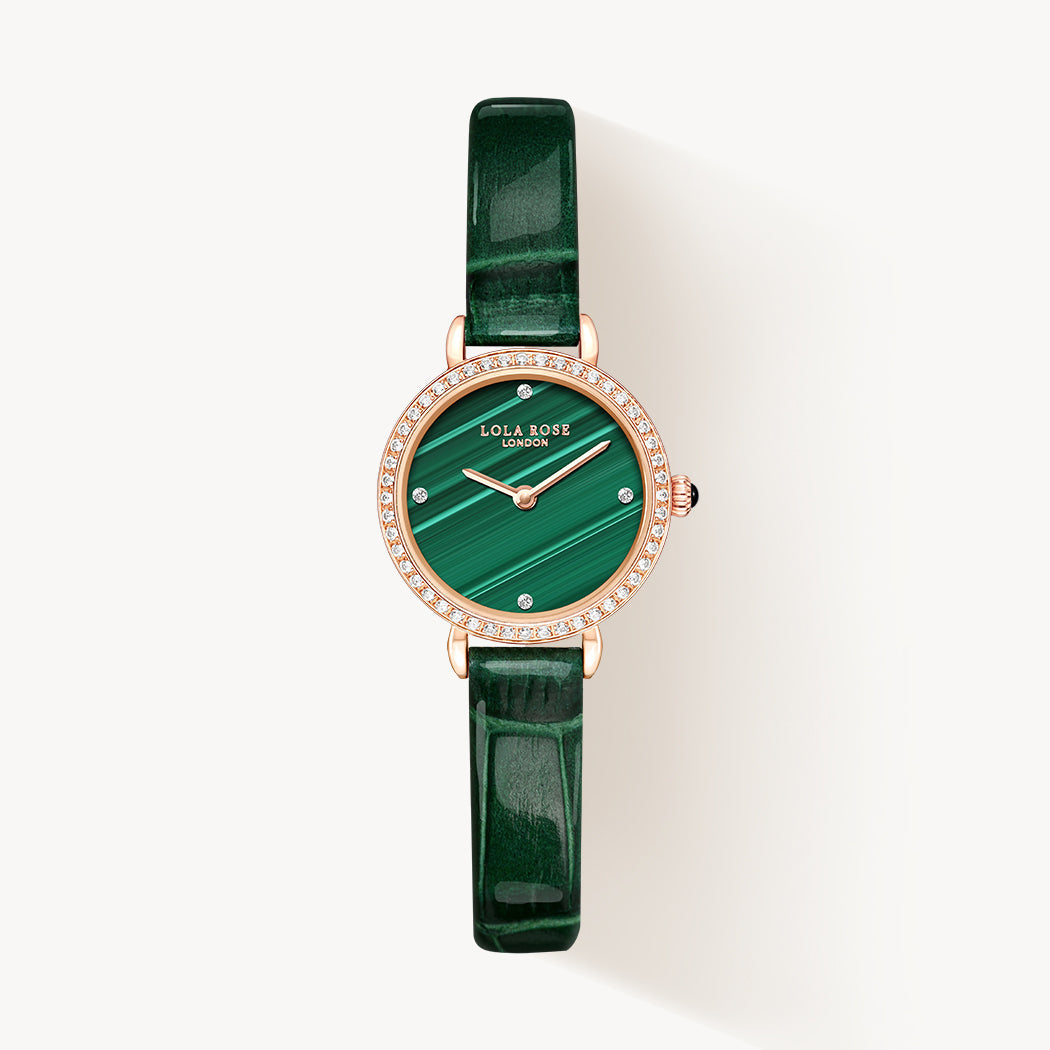 Malachite Watch With Zircon