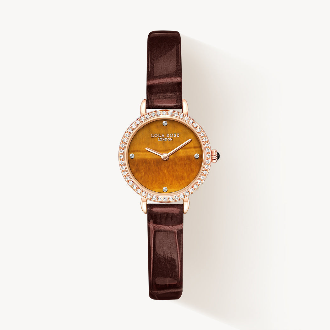 Tiger's Eye Watch With Zircon