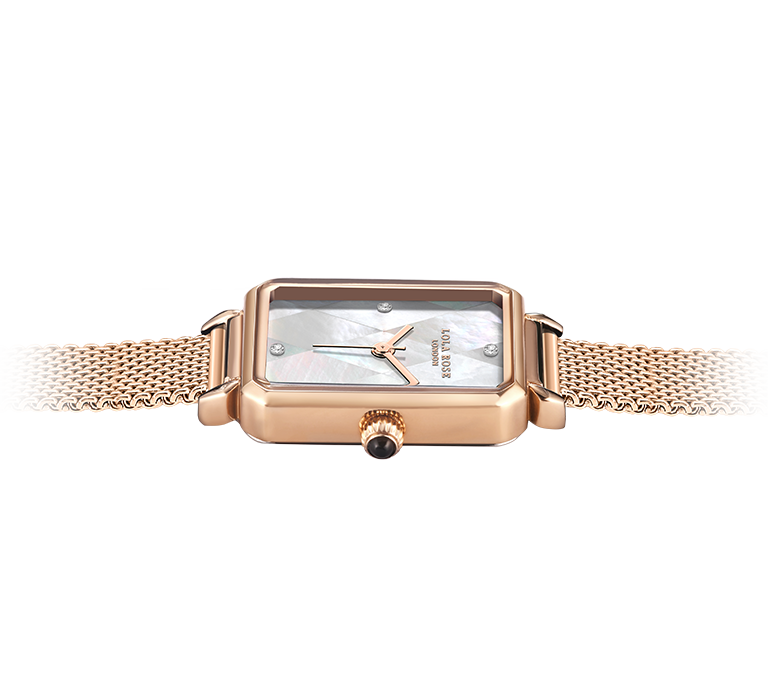 Diamond-pattern Mother of Pearl Watch