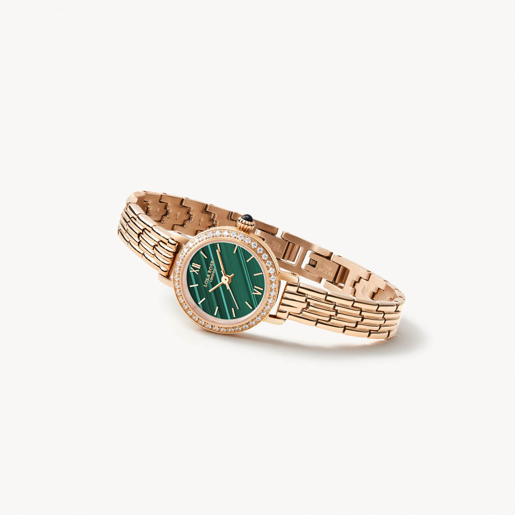 Malachite Watch With Zircon