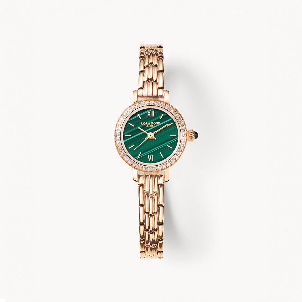 Malachite Watch With Zircon