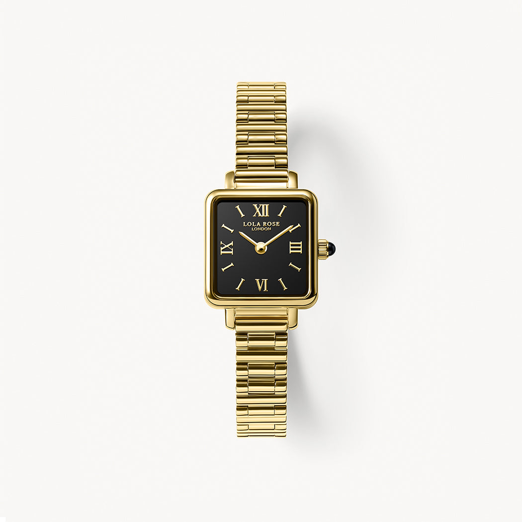 Golden Black Onyx Watch