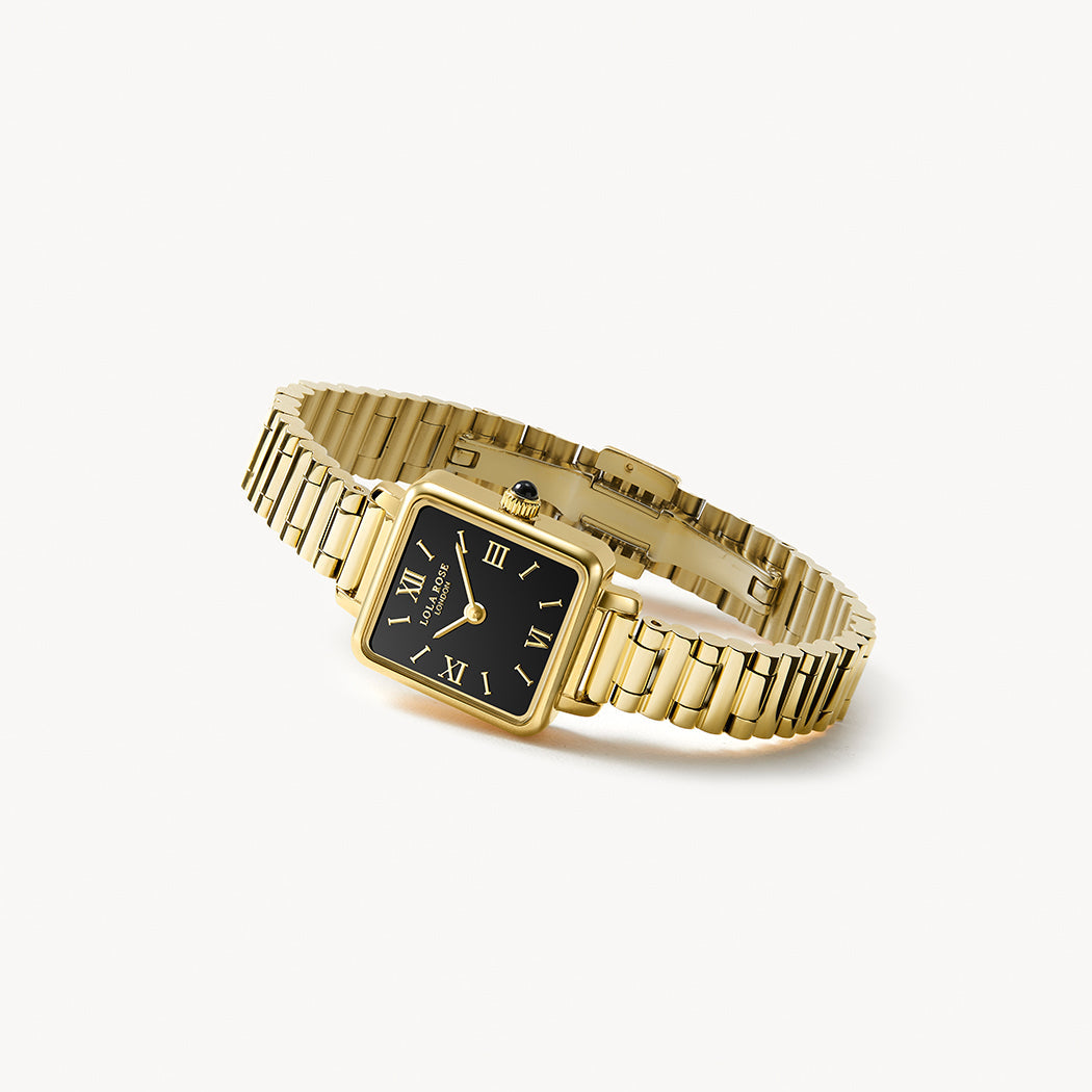 Golden Black Onyx Watch