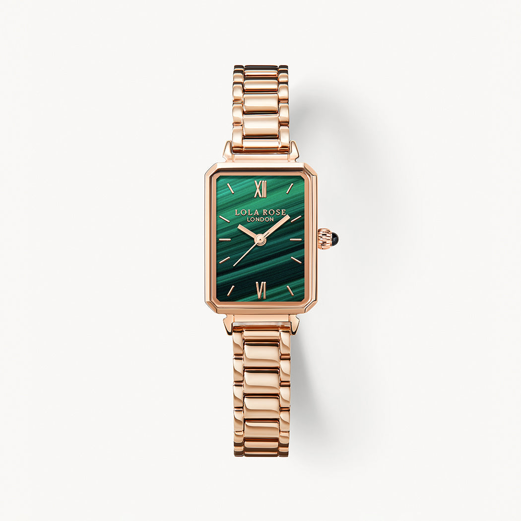 Rose Gold Malachite Textured Watch